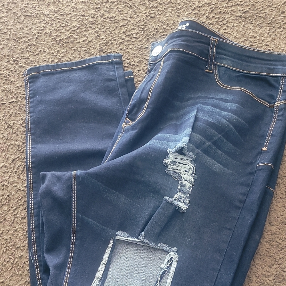 Stylish Blue Distressed Women Jeans